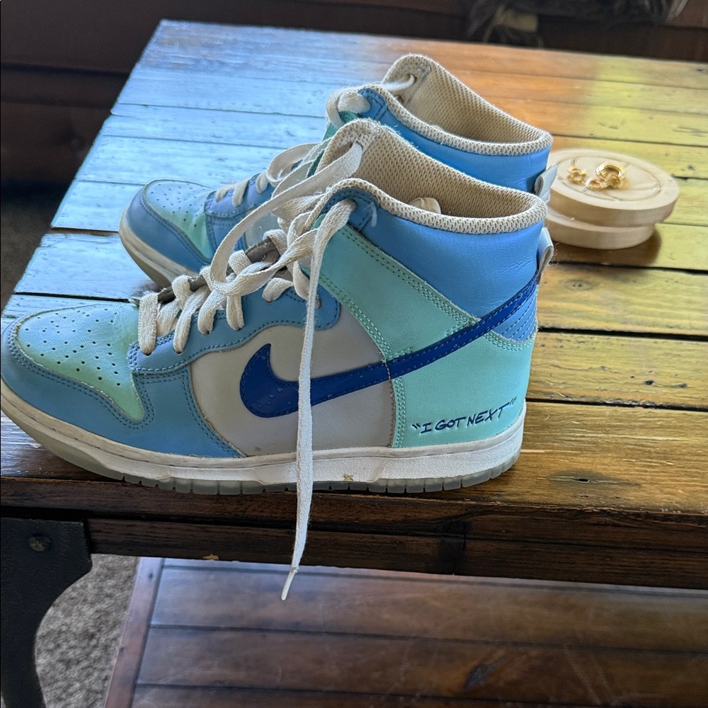 Nike Kids Blue and White High-Top Sneakers